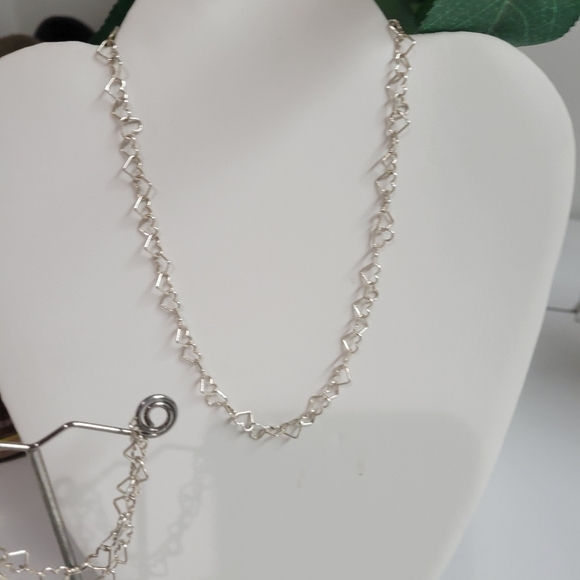 2pc ITALY 925 HEART LINK NECKLACE & BRACELET SET milor - Picture 7 of 11